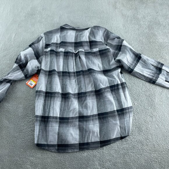 Bass Outdoor Heather Grey Stretch Flannel Shirt M Button-Down  NWT a0619 - Picture 2 of 8